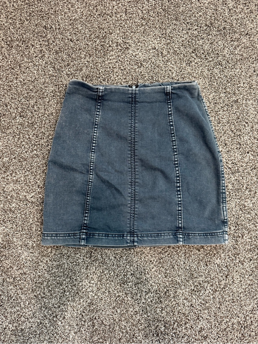 Free People Dark Blue Denim Panel Mini Skirt